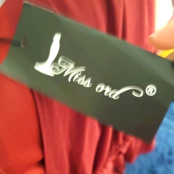 Plunging Neck Frill Maroon Ruffle Hem Chiffon Dress Size Medium NWTG - Picture 6 of 15